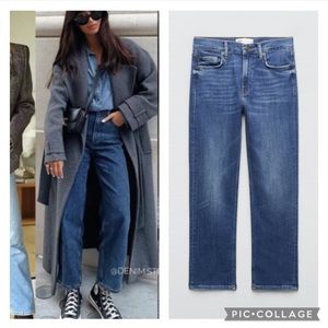 ZARA high rise slim fit cropped length jeans blogger favorite